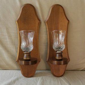 Vintage Wooden Wall Sconces/Candle Holders
